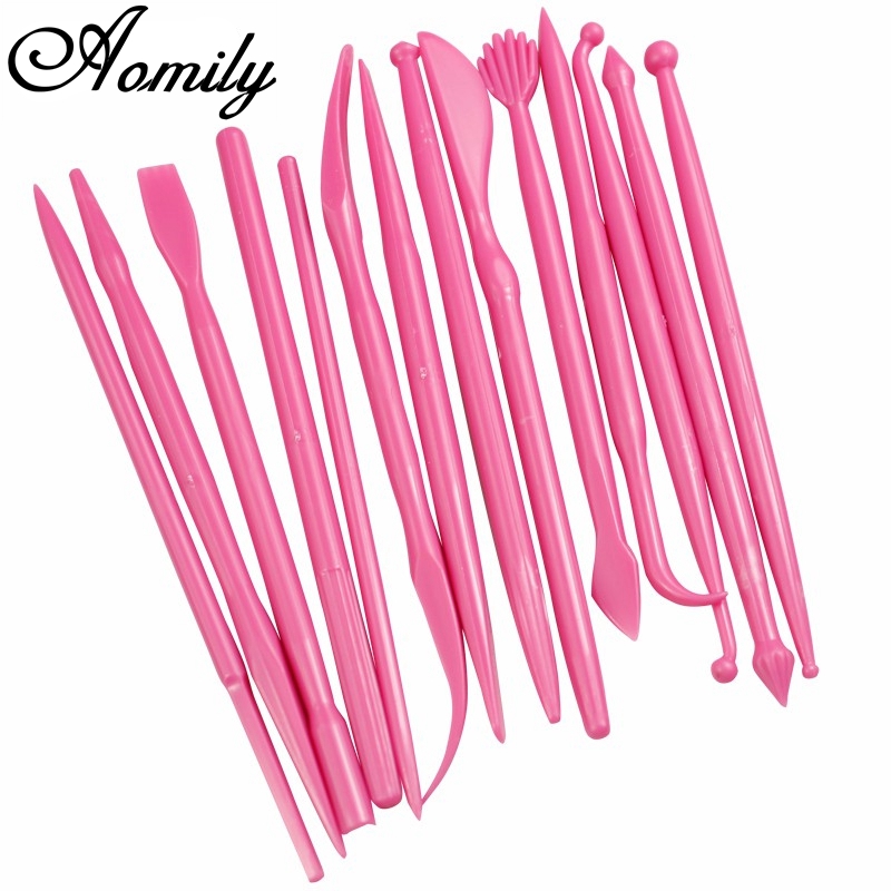 Fondant Smoother Set - Aomily 14 قطعة/المجموعة النحت السكر النمذجة