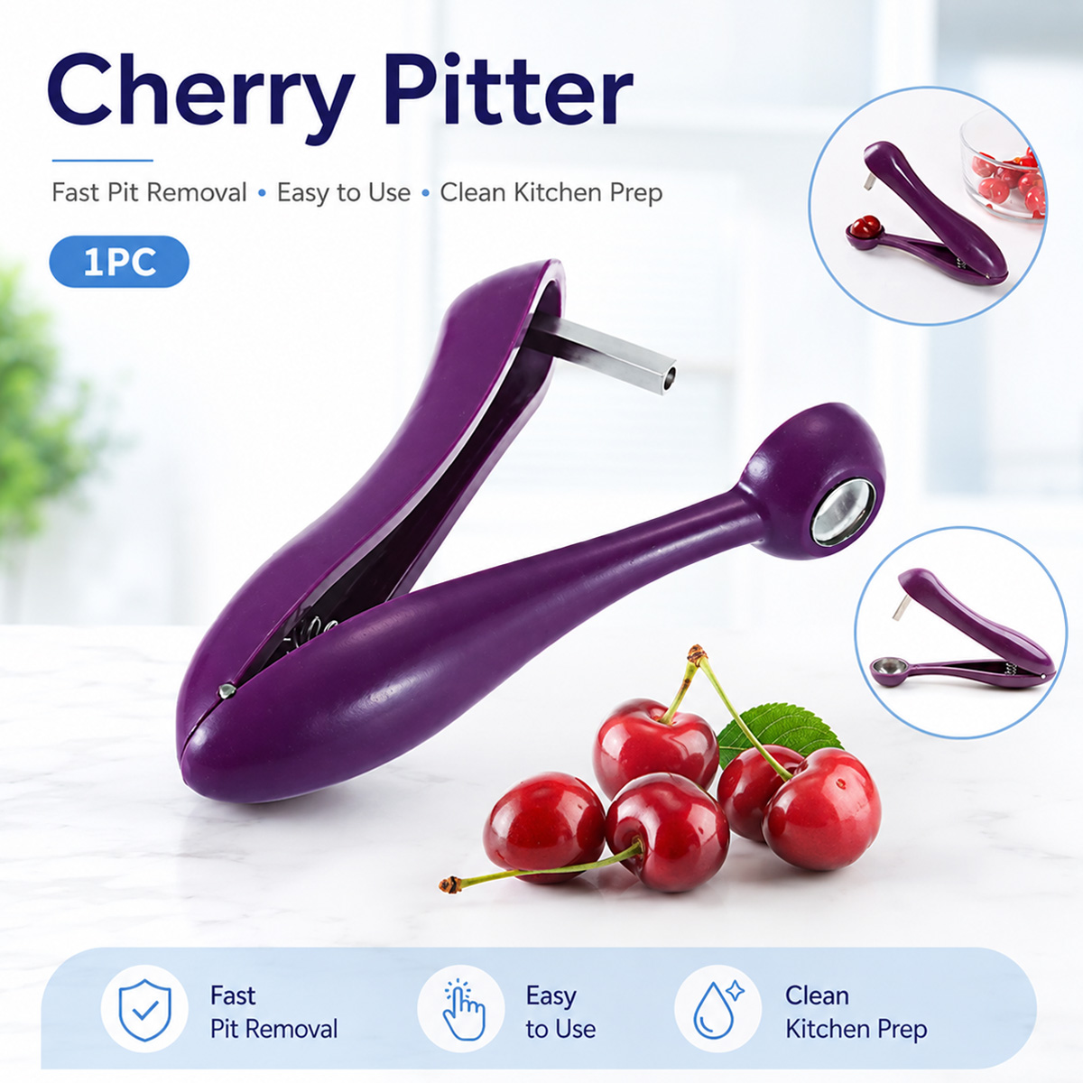 أداة يدوية لإزالة نوى الكرز وا - مراجعة Kitchen Baking Tools وسعره