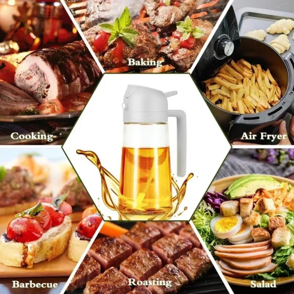 زجاجة رش زيت بلاستيكية 2 في 1  - مراجعة Kitchen Baking Tools وسعره