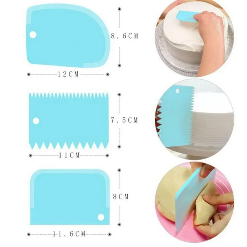 3 قطعة/الوحدة كريم مكشطة أكثر  - مراجعة Fondant Smoother Set وسعره