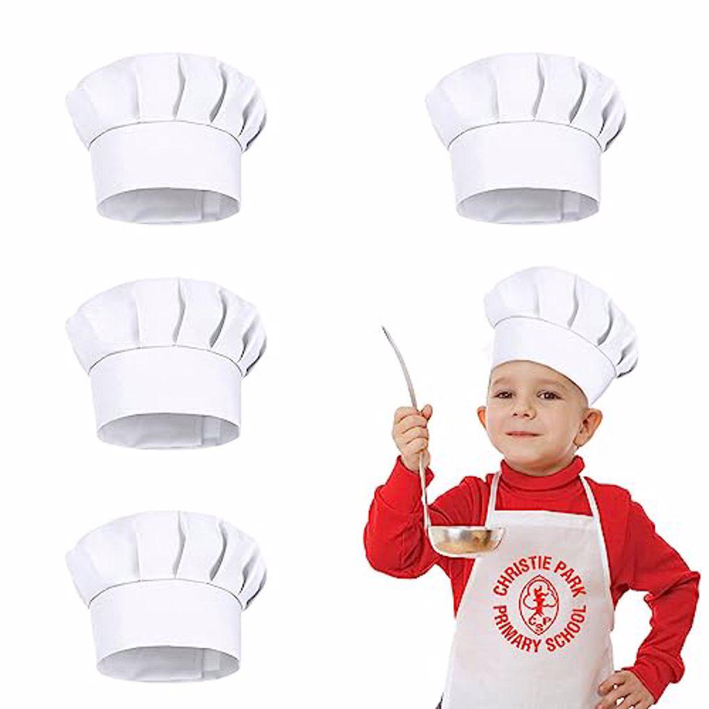 4 قطع قبعات طهاة بيضاء للأطفال - مراجعة Baking Kitchen Kids وسعره